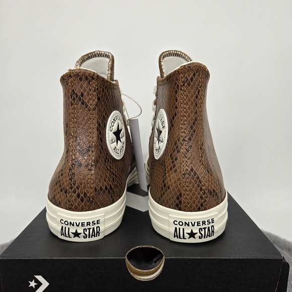 Converse Chuck Taylor All Star High Snakeskin Dark Whiskey Women's Shoes Size 7 - Picture 4 of 8
